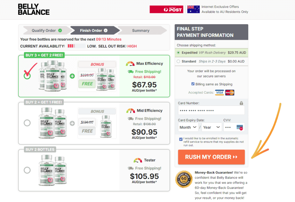 Belly Balance Order Page